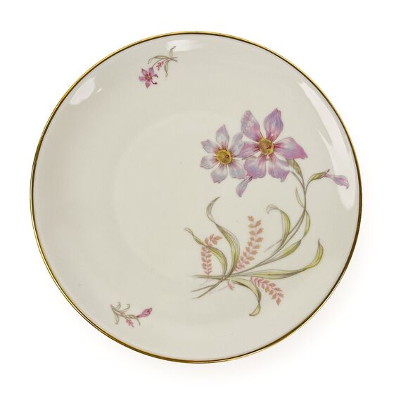 Seltmann Weiden Salad Plate Porcelain K Bavaria Purple Flowers Gold Trim 7.5" - Picture 5 of 7